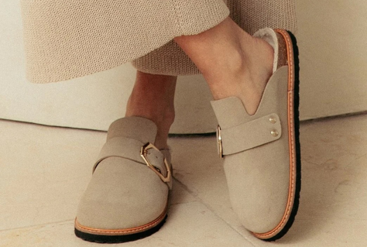 Stylish clogs paired with jeans